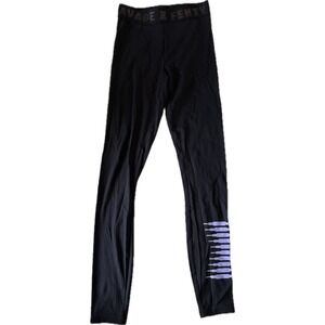 NWT Savage X‎ Fenty Leggings Purple Logo Black Athleisure Activewear XS